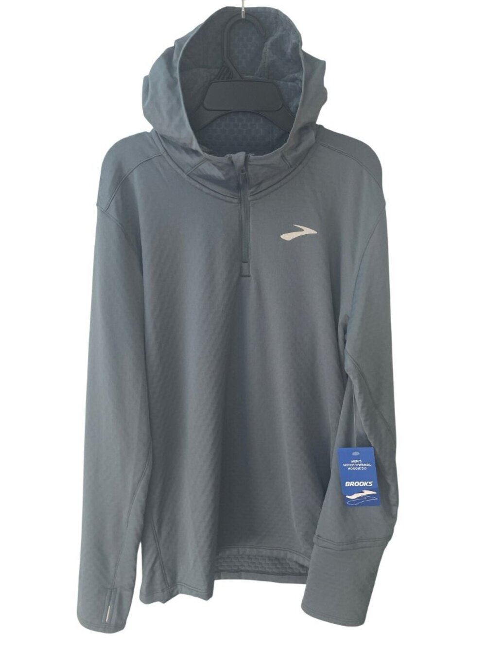 Brooks Notch Thermal Running Hoodie 3.0 Storm Gray Men's Size Small MSRP$100 NWT